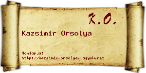 Kazsimir Orsolya névjegykártya